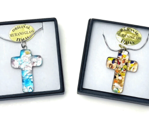 Murano Cross Necklace Gift Boxed